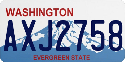 WA license plate AXJ2758