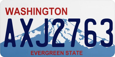 WA license plate AXJ2763