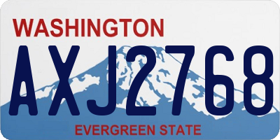 WA license plate AXJ2768