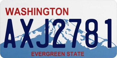 WA license plate AXJ2781