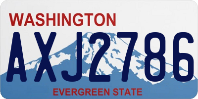 WA license plate AXJ2786