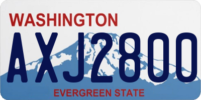 WA license plate AXJ2800