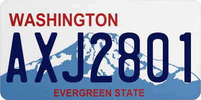 WA license plate AXJ2801