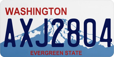 WA license plate AXJ2804