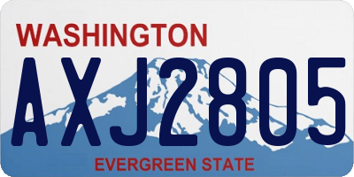 WA license plate AXJ2805