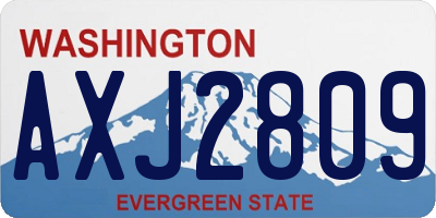WA license plate AXJ2809