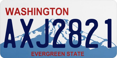 WA license plate AXJ2821