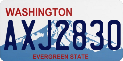 WA license plate AXJ2830