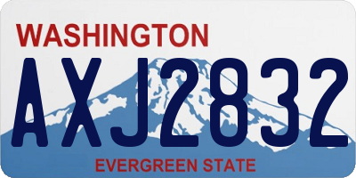 WA license plate AXJ2832