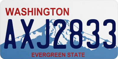 WA license plate AXJ2833