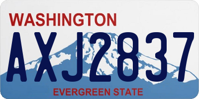 WA license plate AXJ2837