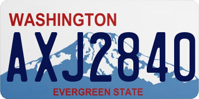 WA license plate AXJ2840