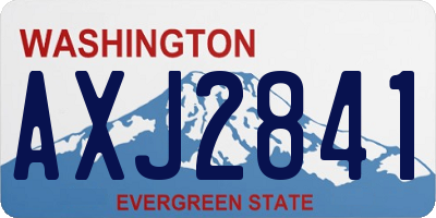 WA license plate AXJ2841