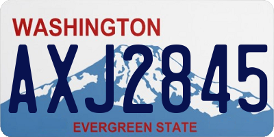 WA license plate AXJ2845