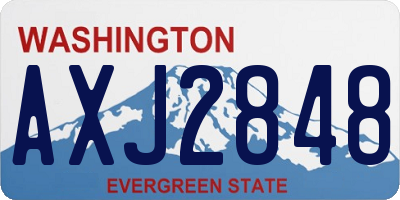 WA license plate AXJ2848