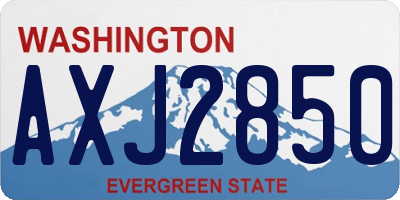 WA license plate AXJ2850