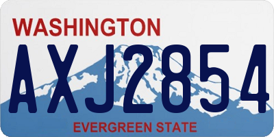 WA license plate AXJ2854