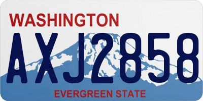 WA license plate AXJ2858