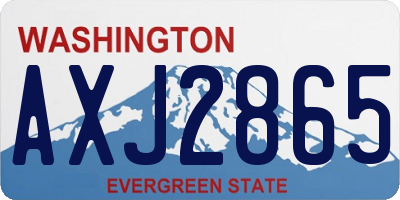 WA license plate AXJ2865
