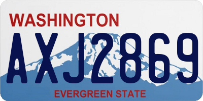 WA license plate AXJ2869
