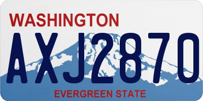 WA license plate AXJ2870