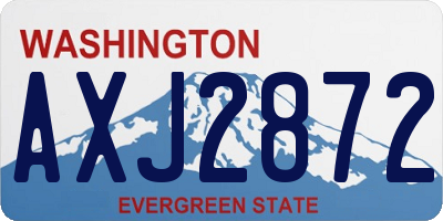 WA license plate AXJ2872