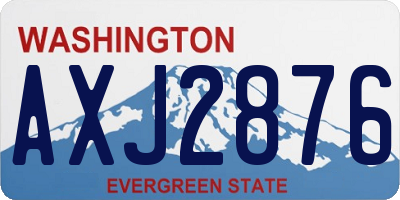 WA license plate AXJ2876