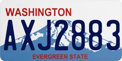 WA license plate AXJ2883
