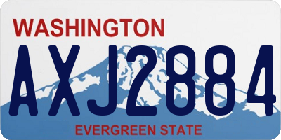 WA license plate AXJ2884