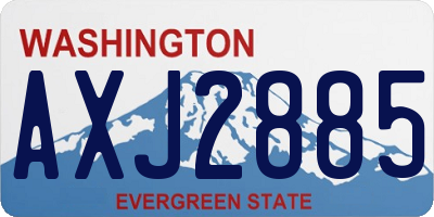 WA license plate AXJ2885