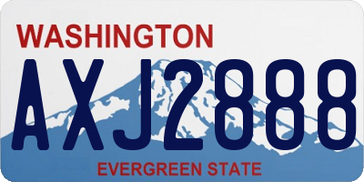 WA license plate AXJ2888