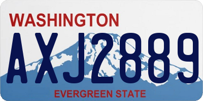 WA license plate AXJ2889