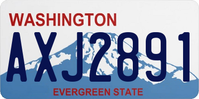 WA license plate AXJ2891