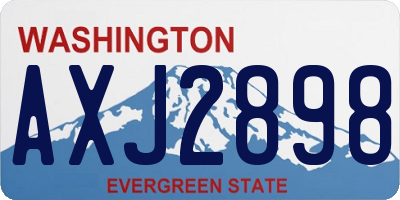 WA license plate AXJ2898