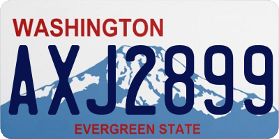 WA license plate AXJ2899