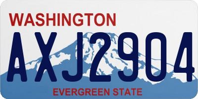 WA license plate AXJ2904
