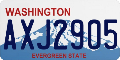 WA license plate AXJ2905