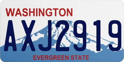 WA license plate AXJ2919