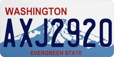 WA license plate AXJ2920
