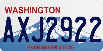 WA license plate AXJ2922