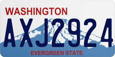 WA license plate AXJ2924