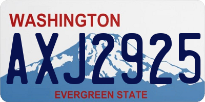 WA license plate AXJ2925