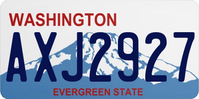 WA license plate AXJ2927