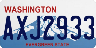 WA license plate AXJ2933