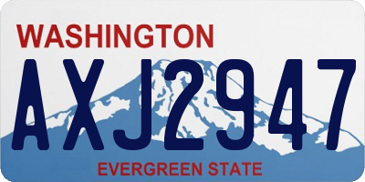 WA license plate AXJ2947