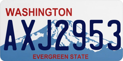 WA license plate AXJ2953