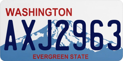 WA license plate AXJ2963