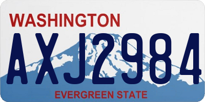 WA license plate AXJ2984