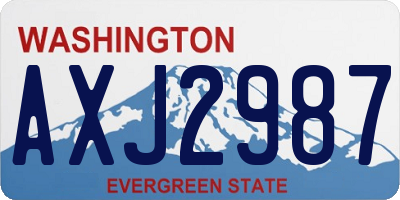 WA license plate AXJ2987