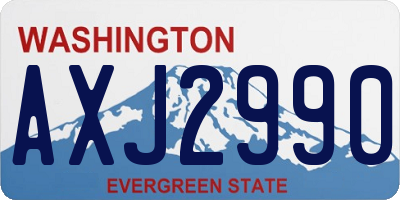 WA license plate AXJ2990